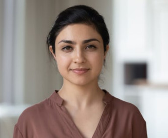 female intern smiling